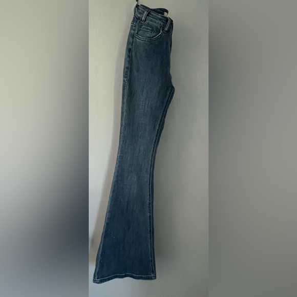 Rock&Roll High Rise Medium Wash Glitter Flare 25x34 - Picture 5 of 6